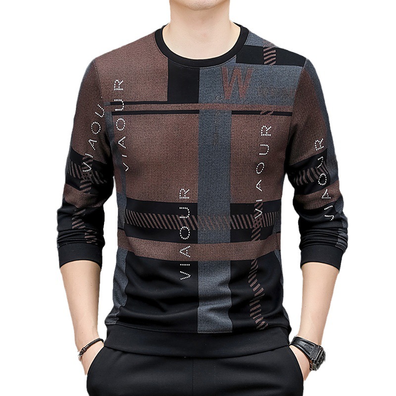 New Men's Round Neck Korean Style Breathable Fashion Casual Long Sleeve T-Shirts And Sweaters For Young And Middle-aged Men - Image 5