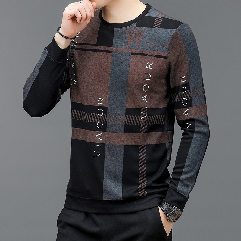 New Men's Round Neck Korean Style Breathable Fashion Casual Long Sleeve T-Shirts And Sweaters For Young And Middle-aged Men - Image 3
